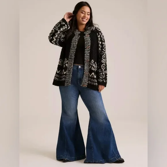 Torrid Festi Boho Intarsia Toggle Button Soft Cardigan Sweater Plus Size 1X Nwt - Picture 5 of 5